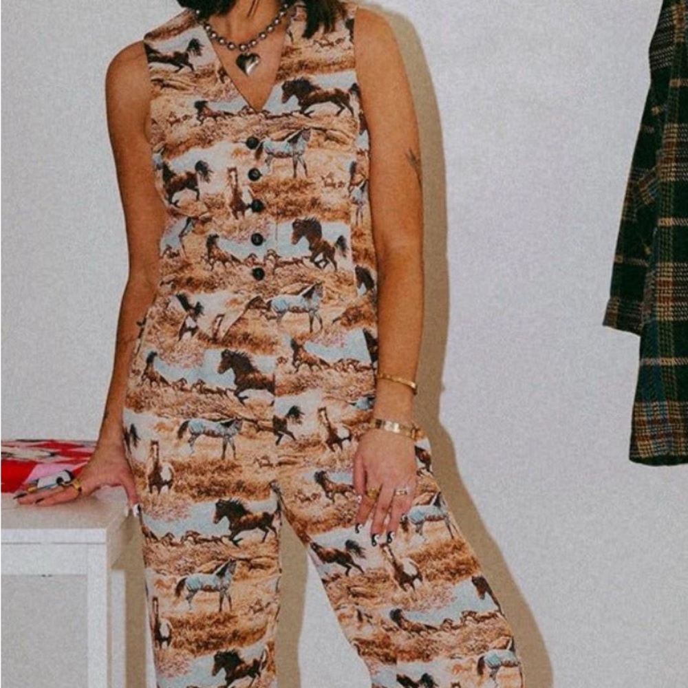Dressed in Lala Untamed Horse Jacquard Trousers NWT Rodeo Cowgirl Yellowstone - Picture 4 of 4